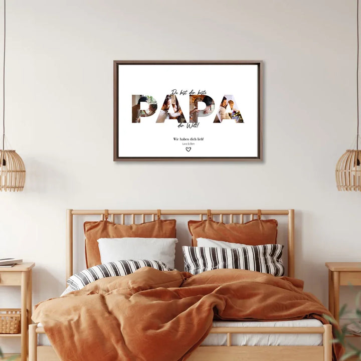personalisierbares-fotogeschenk_leinwand_mit-walnuss-rahmen_papa