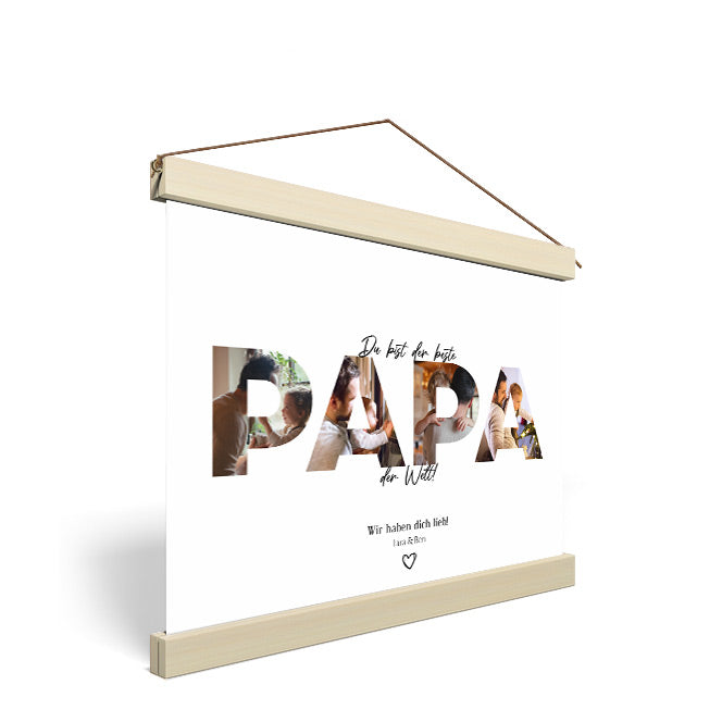 Fotogeschenk Papa Stoffbild individuell gestalten Vatertag Weihnachten Geburtstag