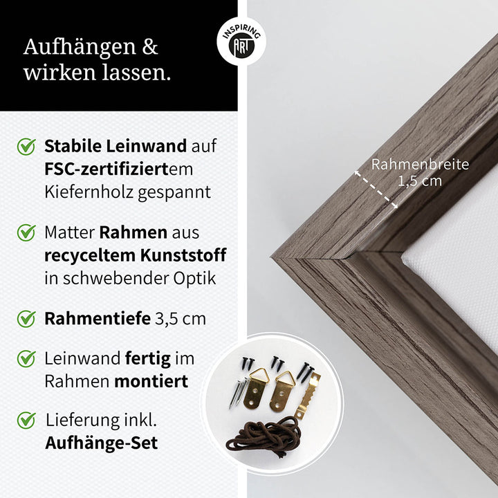 "Love you Mom" - Leinwandbild in Weiß-Schwarz