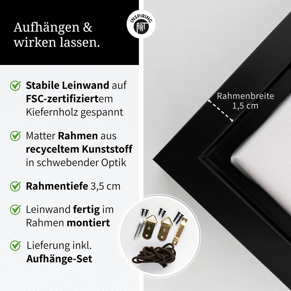 Leinwandbild: Tierporträt Tiger "Raja" in Schwarz-Weiß