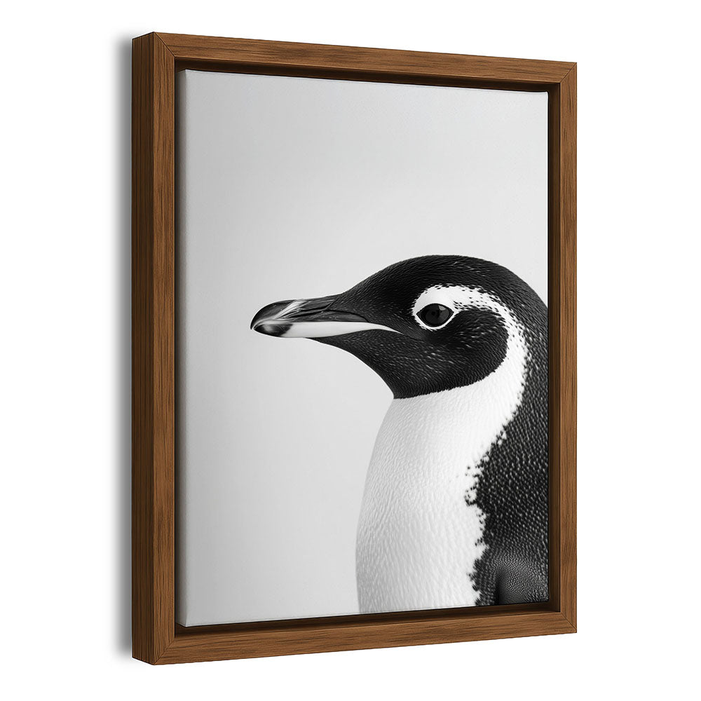 Gerahmte Leinwand Pinguin Schwarz Weiß