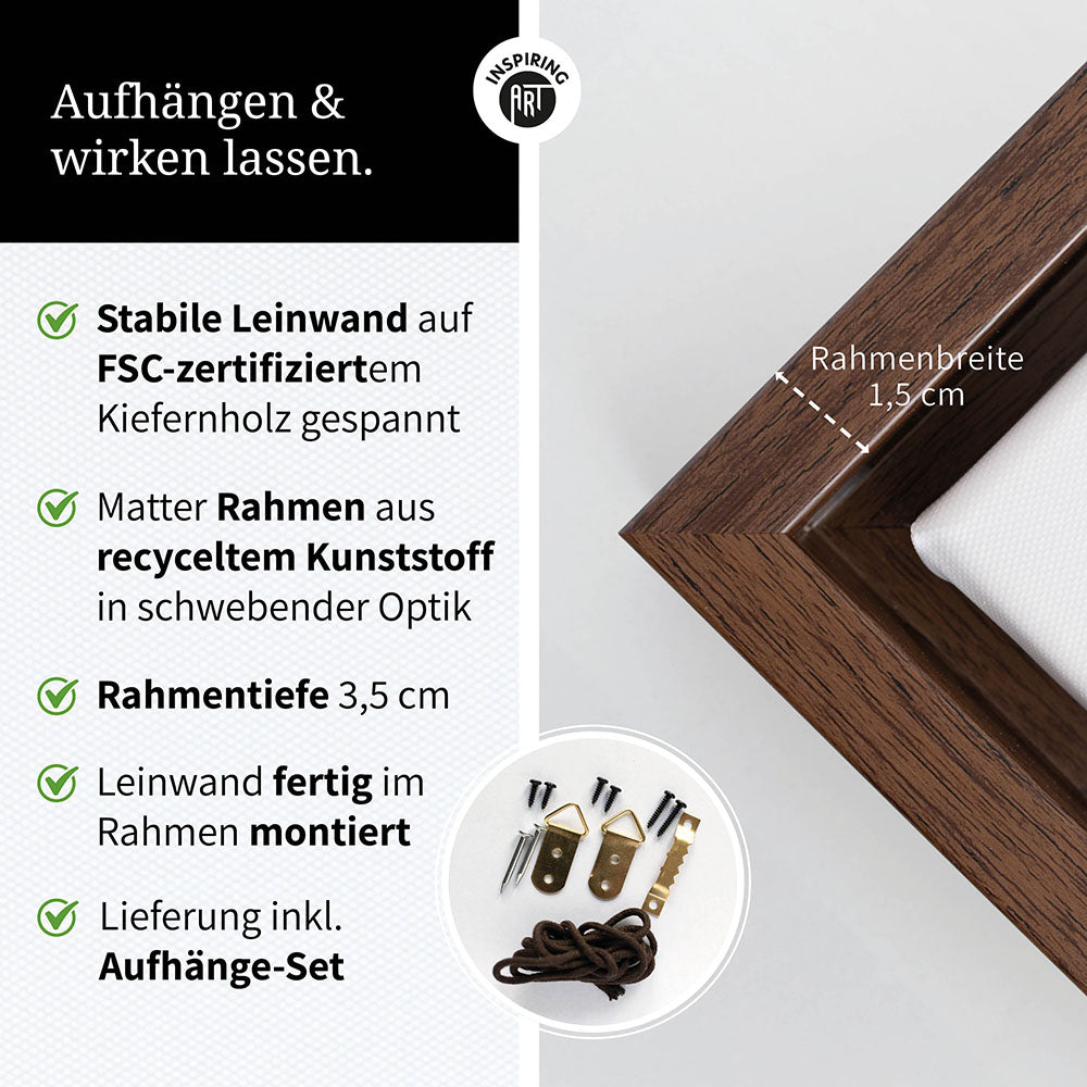 "Love you Mom" - Leinwandbild in Weiß-Schwarz