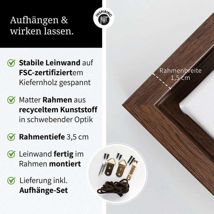 "Best mom ever" Aquarell-Blumen - Leinwandbild bunt