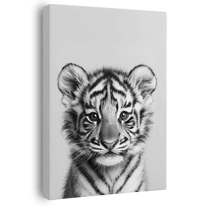 Tiger Wandbild Schwarz Weiß