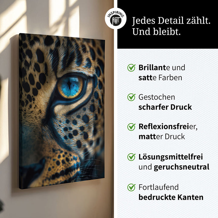Leinwand Bild Nahaufnahme Leopard Auge