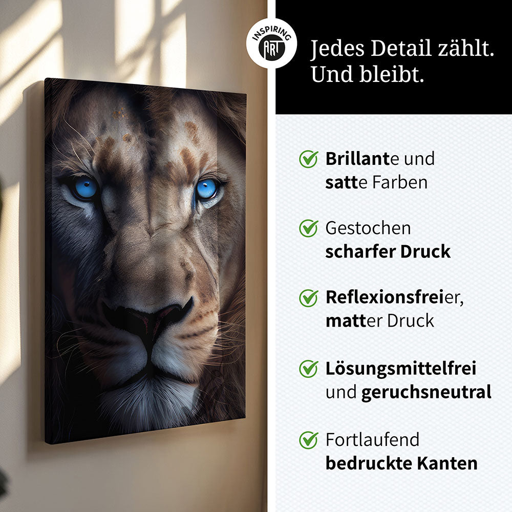 Löwen Leinwand Bild Nahaufnahme Portrait