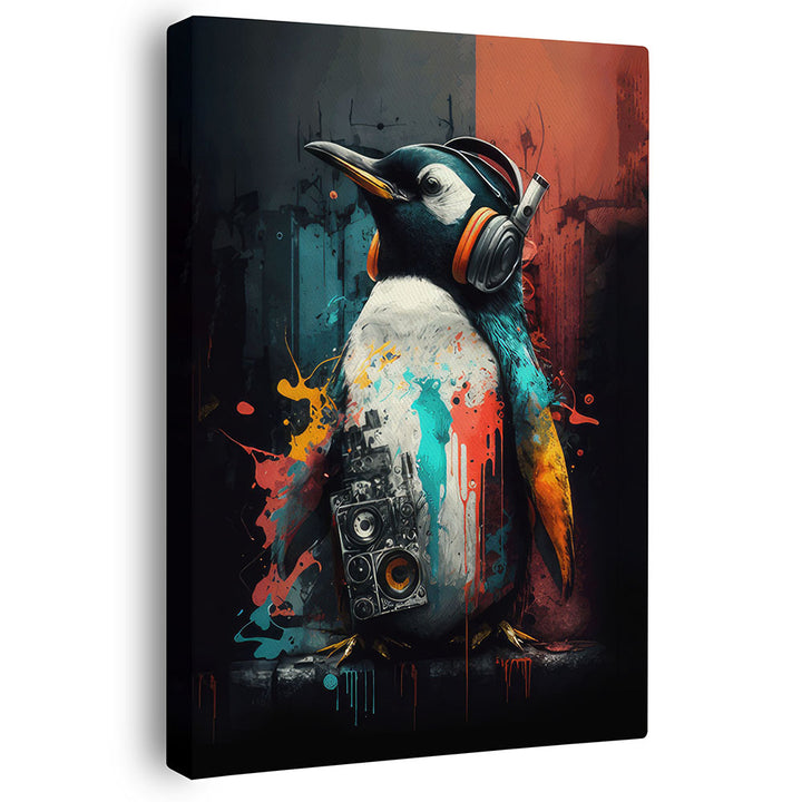 Wandbild Leinwand Pinguin Comic