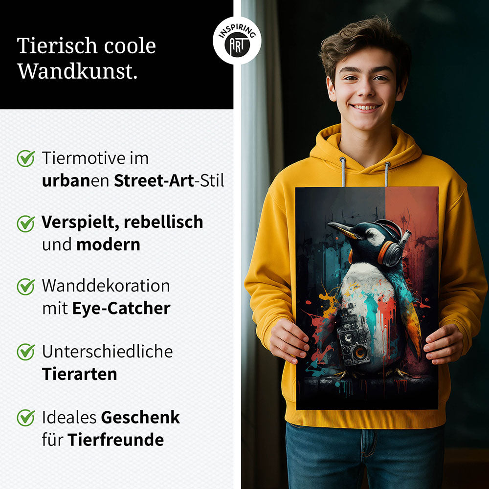 Für diese Räume eignet sich unser Crazy Wildlife Wandbild besonders gut