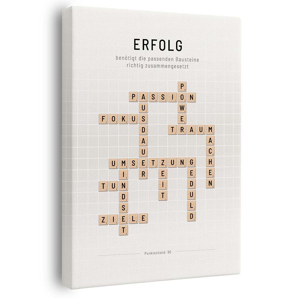 Leinwandbild Scrabble Design Erfolg
