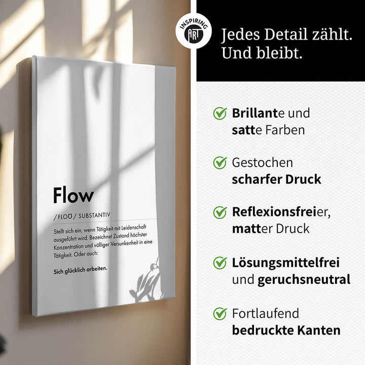 Leinwanddruck mit Text Flow