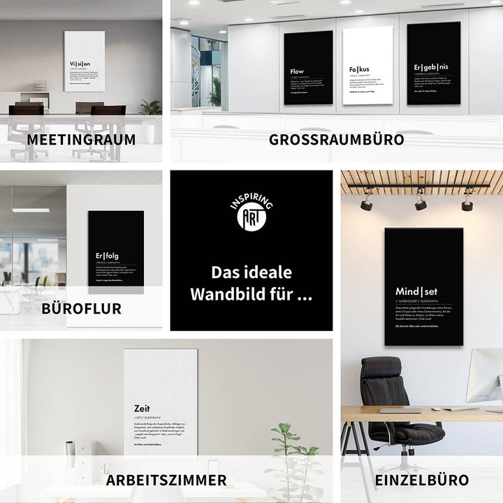 Flow - Wortdefinition-Wandbild - Leinwand im Hochformat