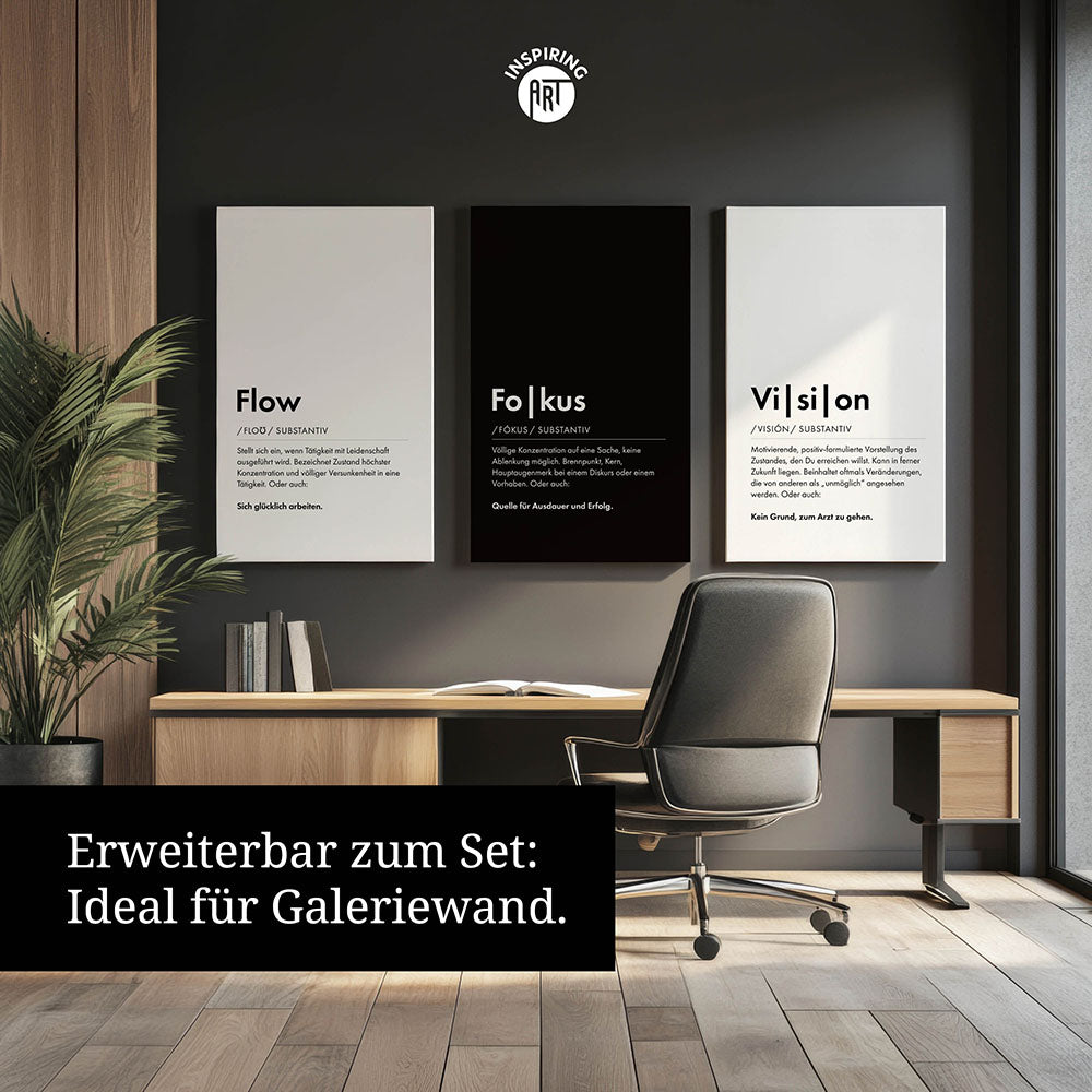 Flow - Wortdefinition-Wandbild - Leinwand im Hochformat