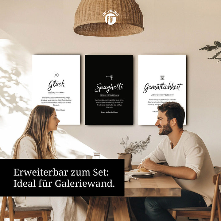 Liebe - Wortdefinition-Wandbild - Leinwand im Hochformat