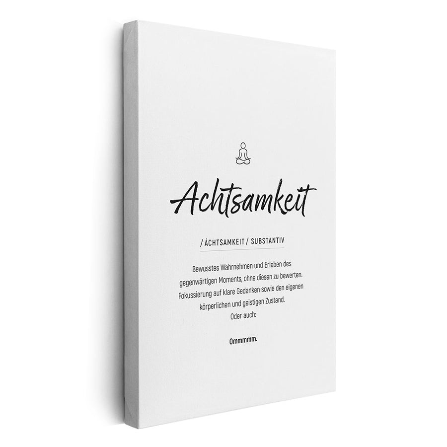 Wandbild Achtsamkeit Definition Weiß