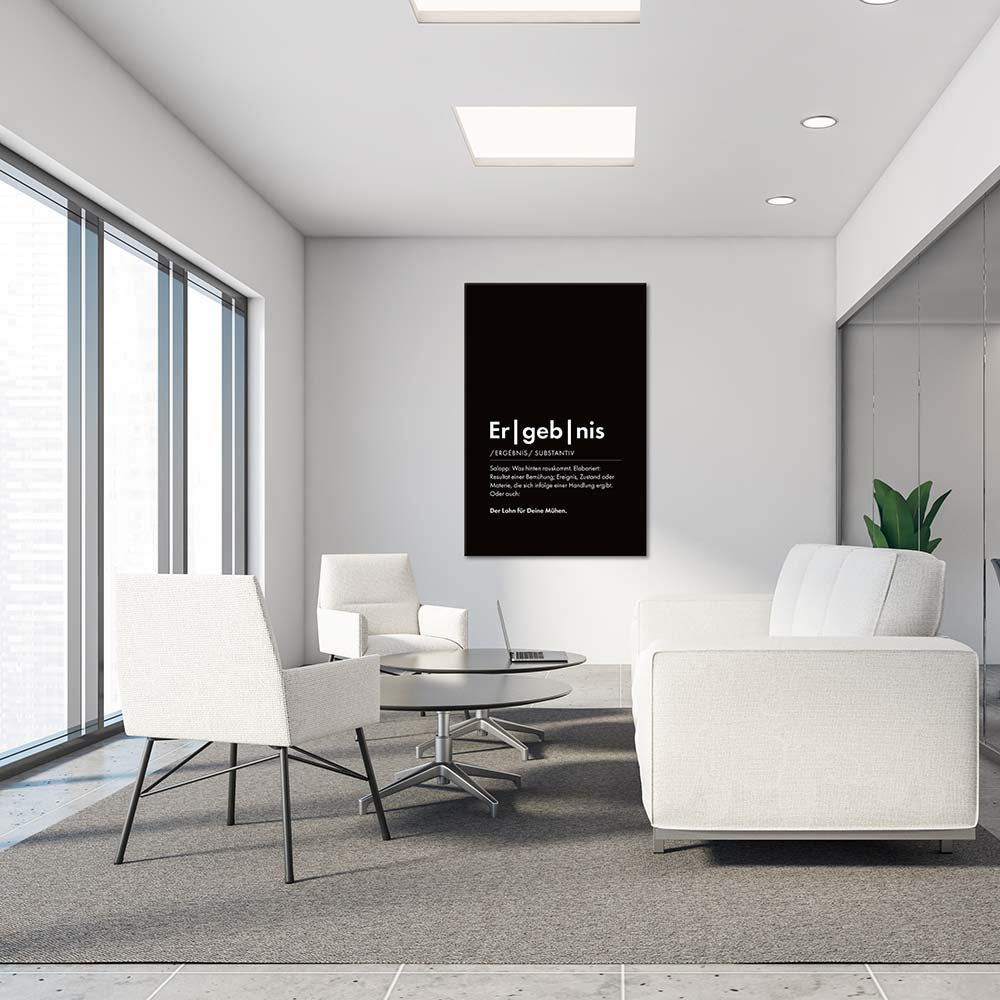 Ergebnis - Wortdefinition-Wandbild - Leinwand im Hochformat