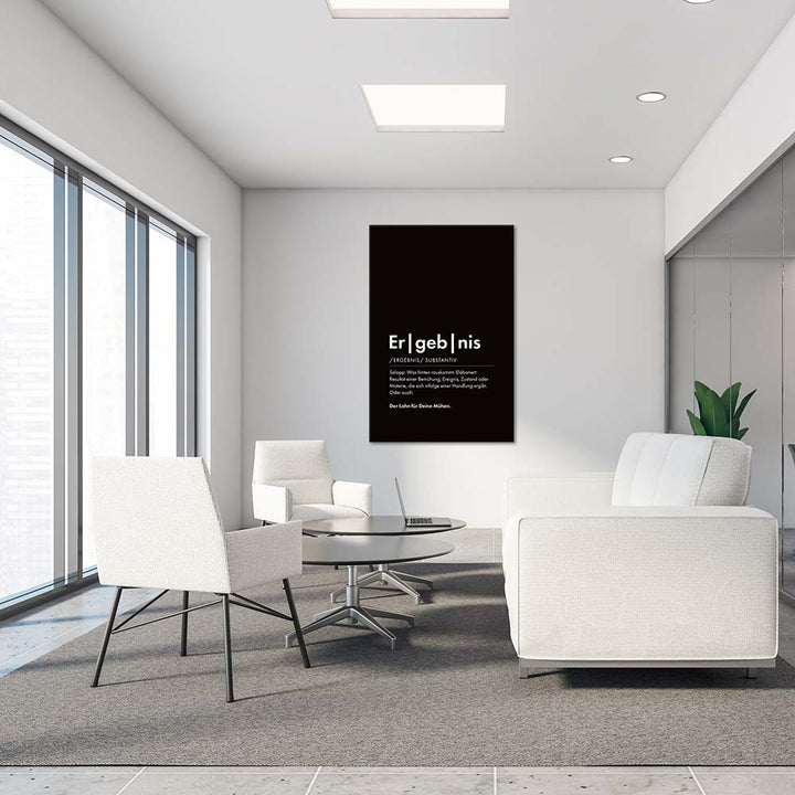 Ergebnis - Wortdefinition-Wandbild - Leinwand im Hochformat