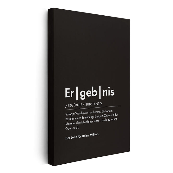 Wandbild Definition Ergebnis schwarz Canvas