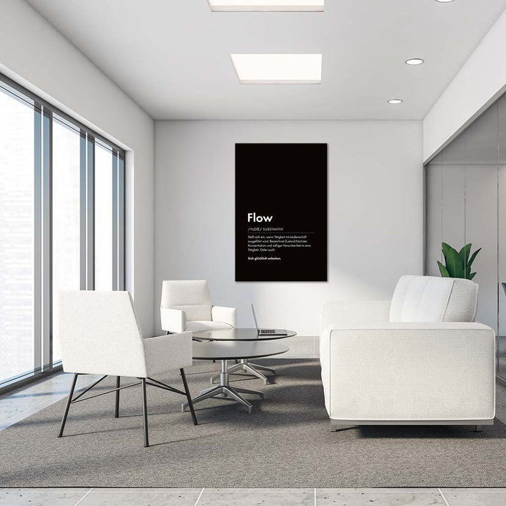 Flow - Wortdefinition-Wandbild - Leinwand im Hochformat