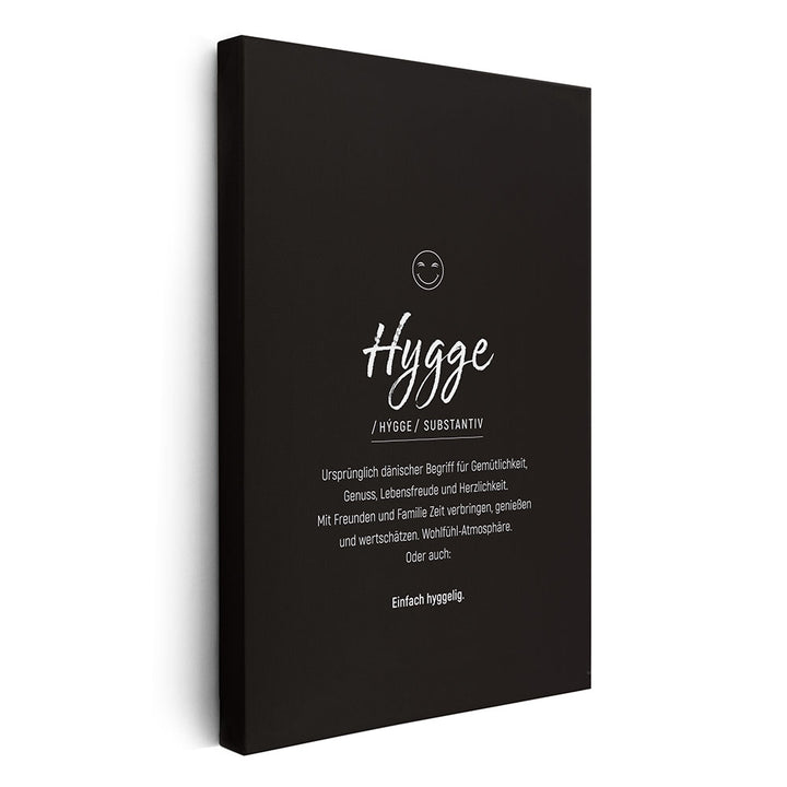 Wandbild Canvas Leinwand Definition Hygge schwarz