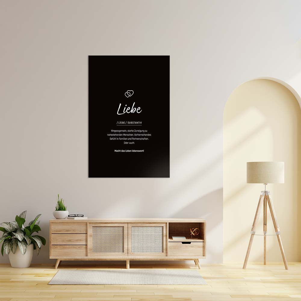 Liebe - Wortdefinition-Wandbild - Leinwand im Hochformat