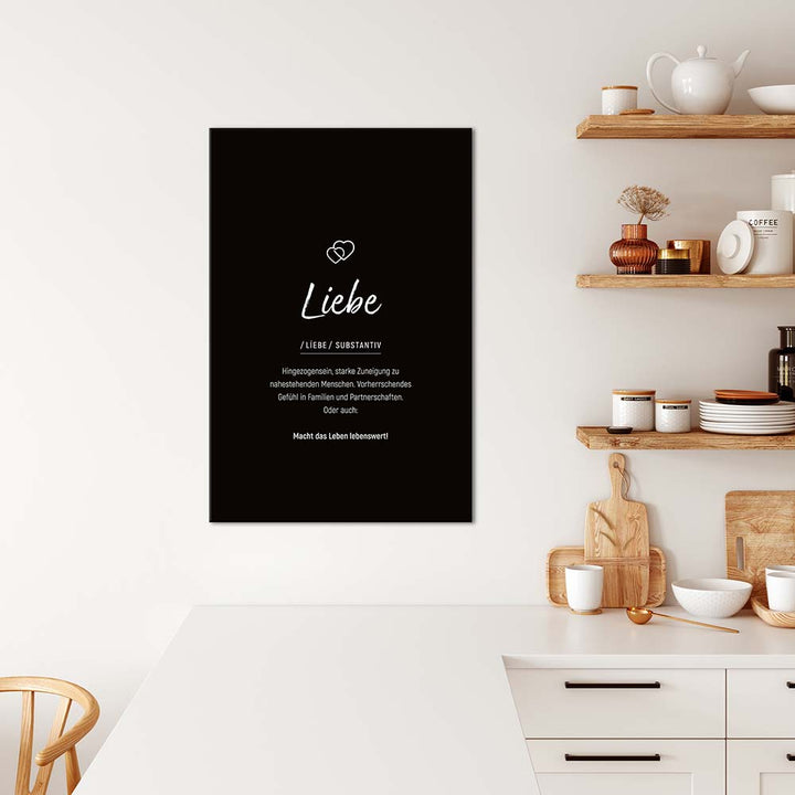 Liebe - Wortdefinition-Wandbild - Leinwand im Hochformat
