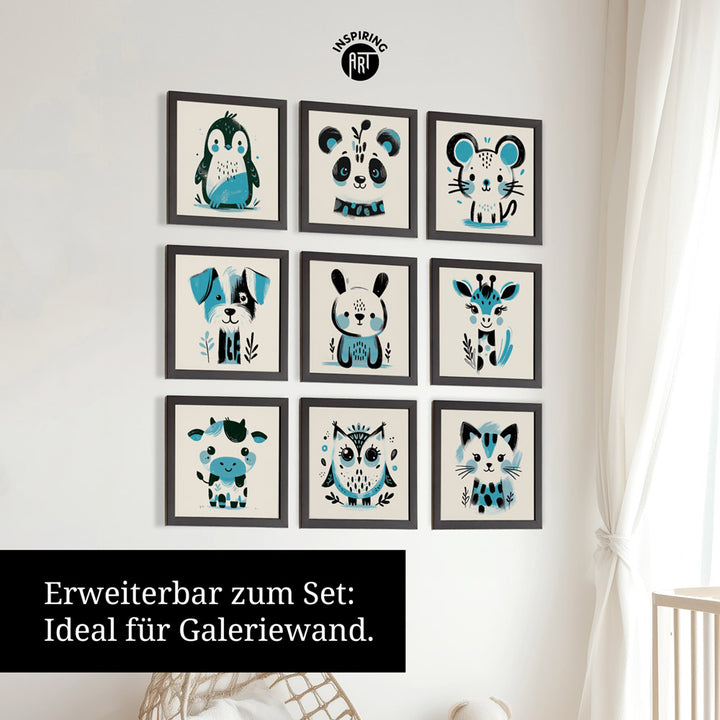 Karla, die kolorierte Kuh – Baby-Kinder-Wandbild MIXPIX – Tiermotiv Kuh als Illustration