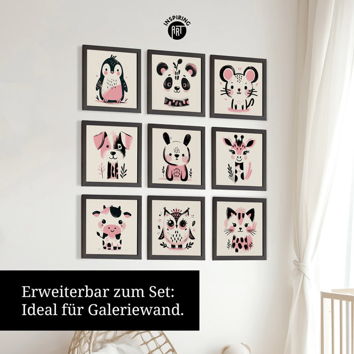 Karla, die kolorierte Kuh – Baby-Kinder-Wandbild MIXPIX – Tiermotiv Kuh als Illustration