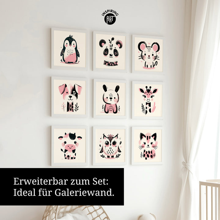Kira, die Kunst-Katze – Baby-Kinder-Wandbild MIXPIX – Tiermotiv Katze als Illustration