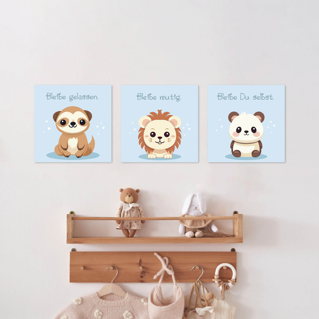 Tierwandbilder Babyzimmer Geschenk Hellblau