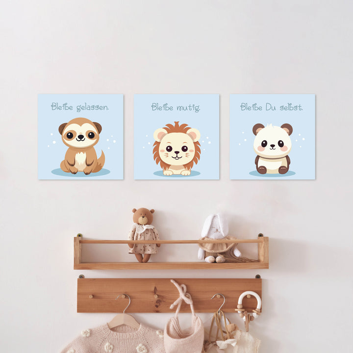 Tierwandbilder Babyzimmer Geschenk Hellblau