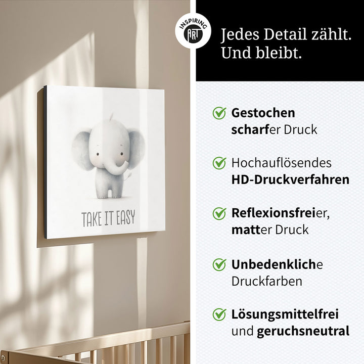 Magnus, der kichernde Rüsselwicht – Baby-Kinder-Wandbild MIXPIX – Tiermotiv Elefant