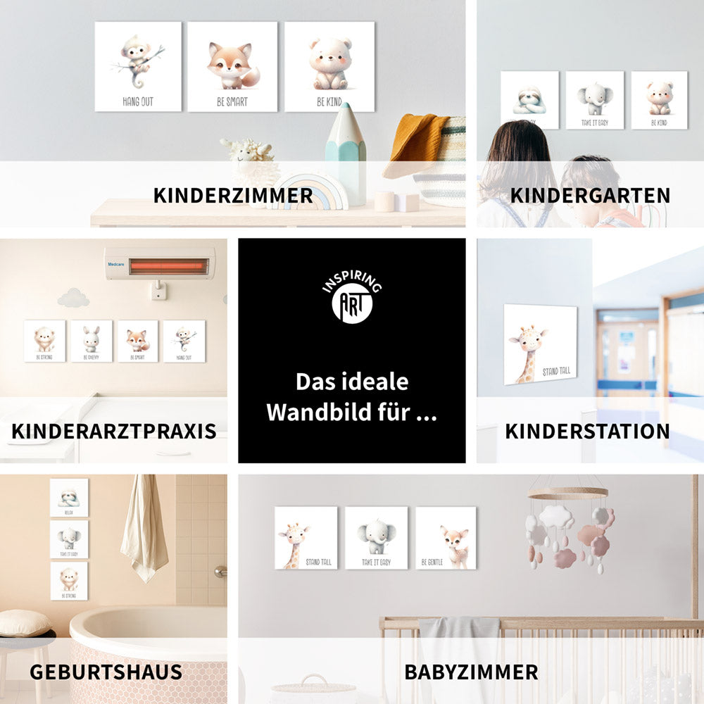 Max, der muntere Kletteraffe – Baby-Kinder-Wandbild MIXPIX – Tiermotiv Affe
