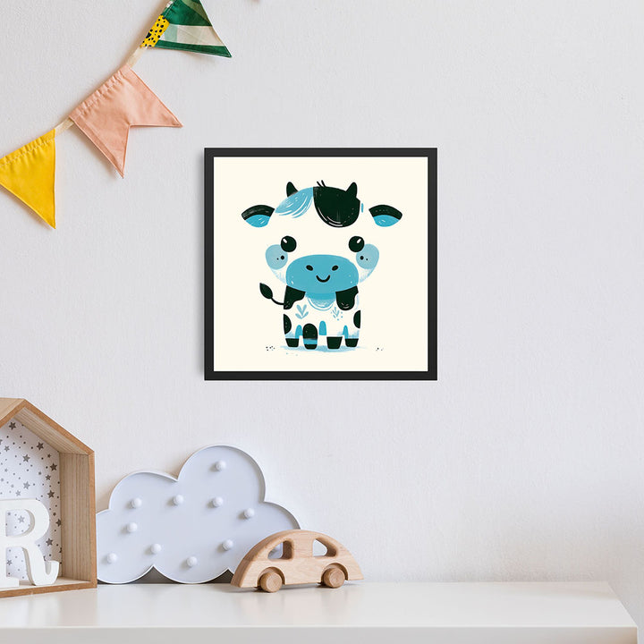 Karla, die kolorierte Kuh – Baby-Kinder-Wandbild MIXPIX – Tiermotiv Kuh als Illustration
