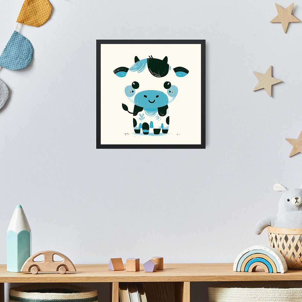 Karla, die kolorierte Kuh – Baby-Kinder-Wandbild MIXPIX – Tiermotiv Kuh als Illustration