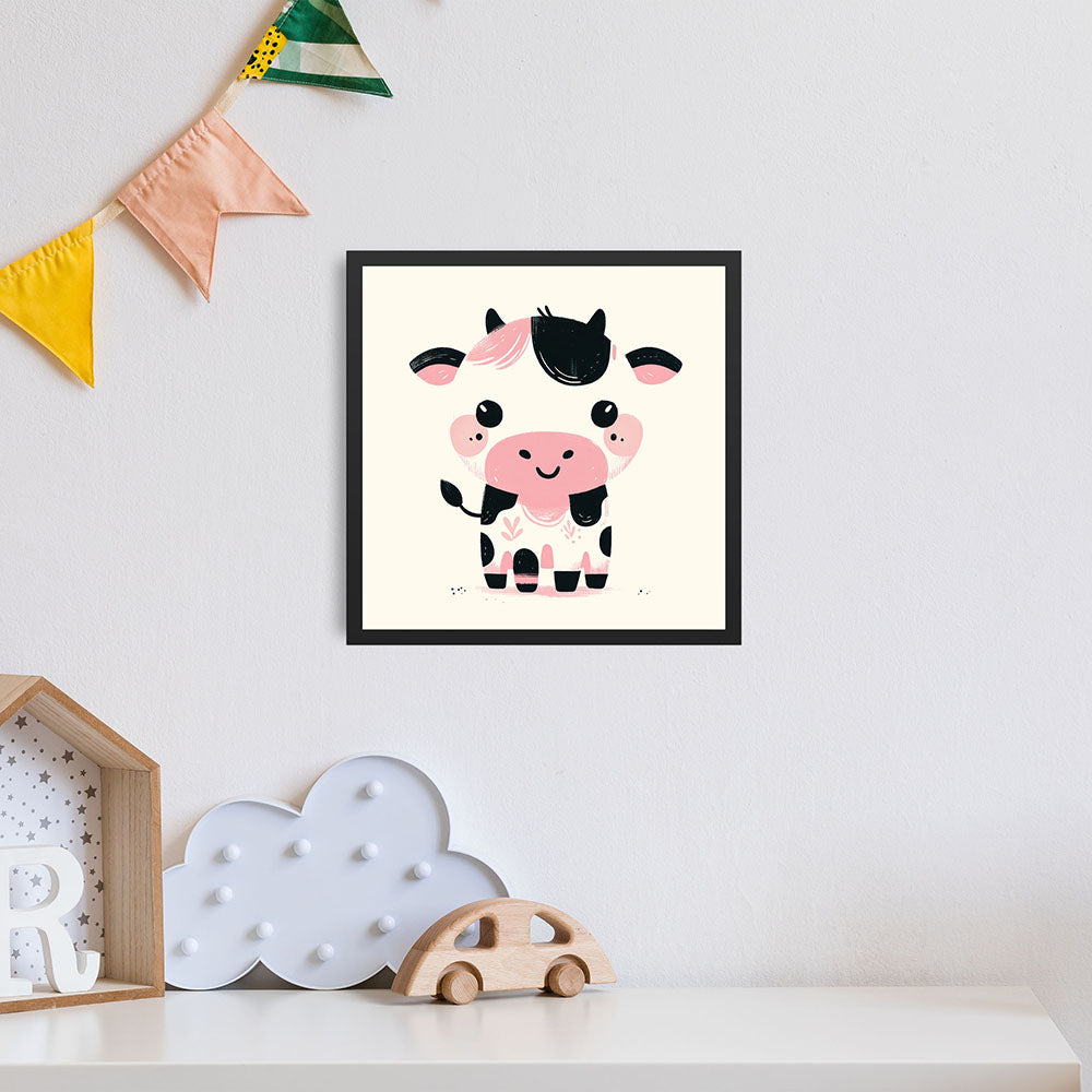 Karla, die kolorierte Kuh – Baby-Kinder-Wandbild MIXPIX – Tiermotiv Kuh als Illustration