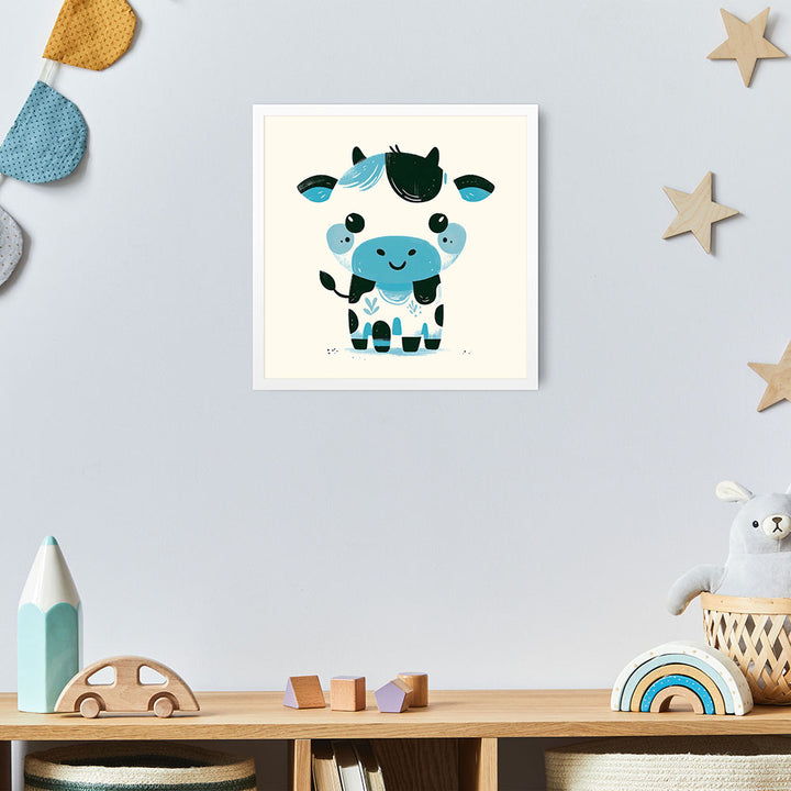 Karla, die kolorierte Kuh – Baby-Kinder-Wandbild MIXPIX – Tiermotiv Kuh als Illustration