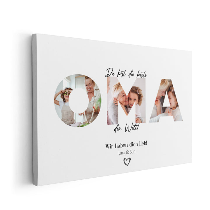 personalisierbares Fotogeschenk Leinwand selbst gestalten Oma Geschenk Weihnachten Geburtstag