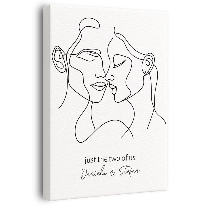 personalisierte Leinwand Line Art Wandbild Mann Frau Geschenk Hochzeit Liebe