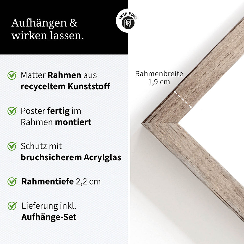 Poster: Tierporträt Reh "Hazel" in Schwarz-Weiß