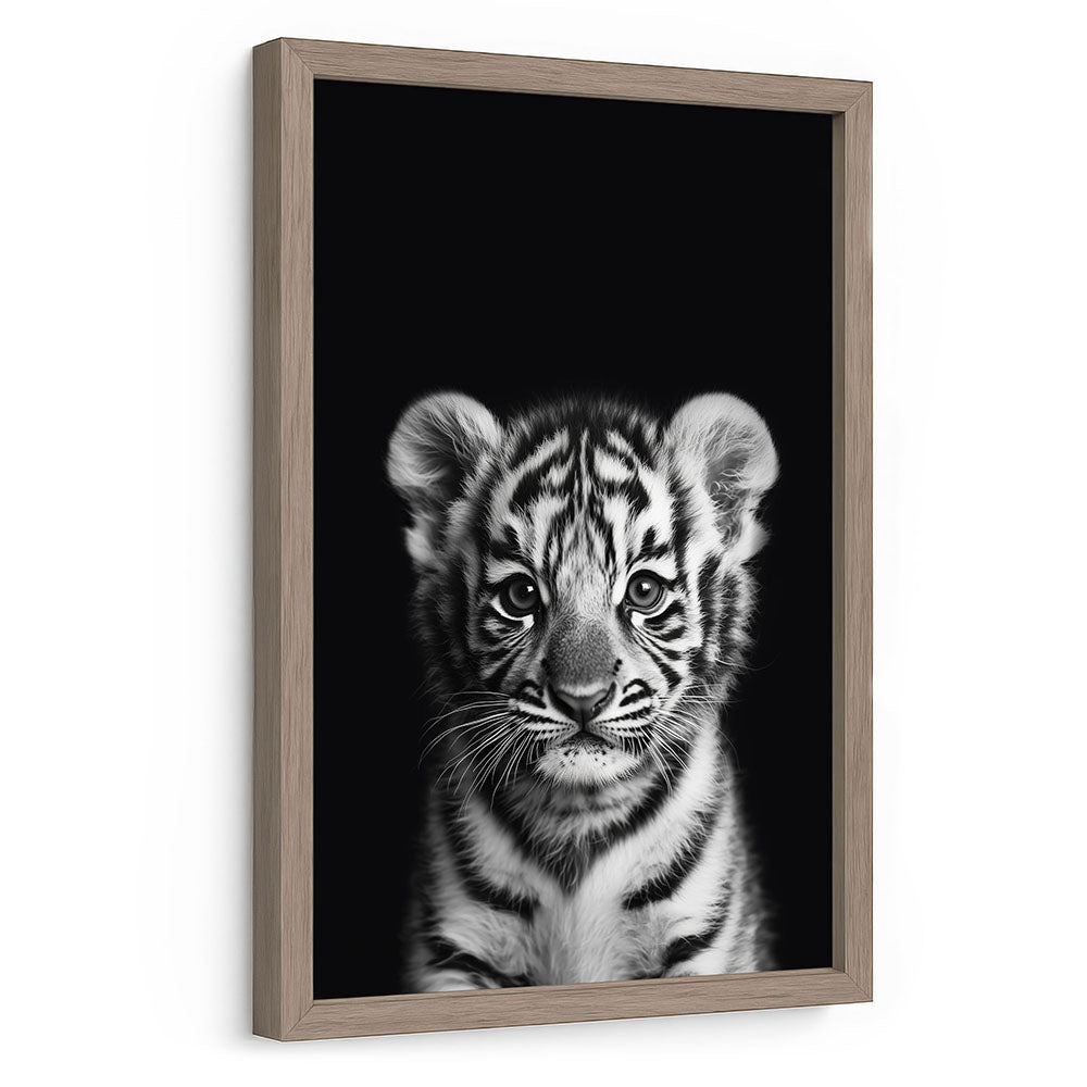 Poster Tigerbaby Schwarz Weiß