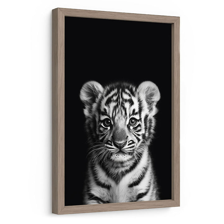 Poster Tigerbaby Schwarz Weiß