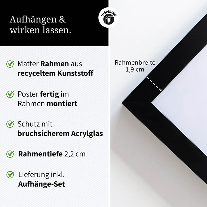 Poster: Tierporträt Pinguin "Icy" in Schwarz-Weiß