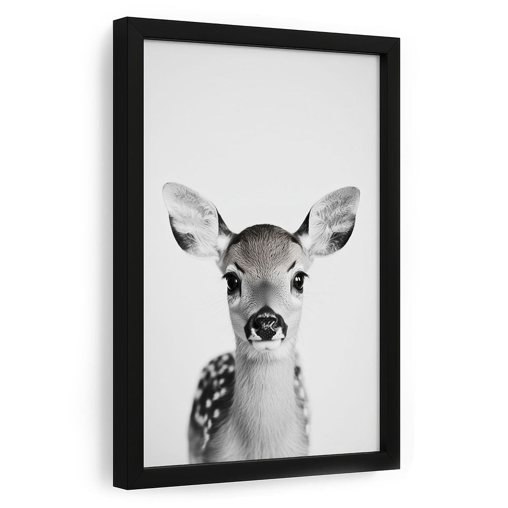 Reh Poster mit Rahmen Schwarz Weiß 