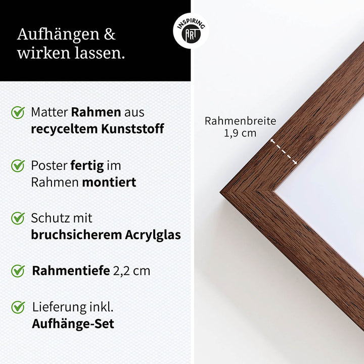 Poster: Tierporträt Reh "Hazel" in Schwarz-Weiß