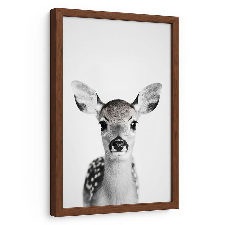 Reh Tierposter mit Rahmen Schwarz Weiß 