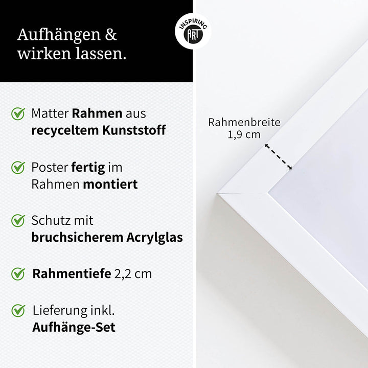 Poster: Tierporträt Reh "Dawn" in Schwarz-Weiß