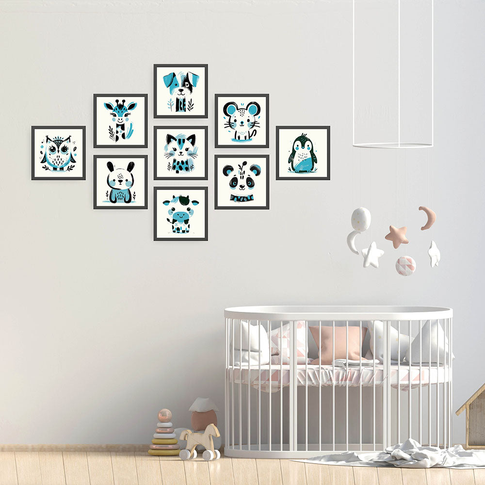 Karla, die kolorierte Kuh – Baby-Kinder-Wandbild MIXPIX – Tiermotiv Kuh als Illustration