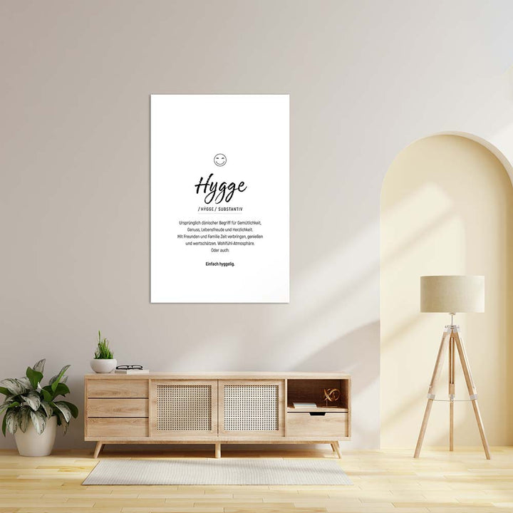 Leinwand Wortdefinition weißer Hintergrund Hygge